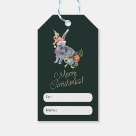 Beige och Grönt Juldagen Hälsning Märkrn Presentetikett