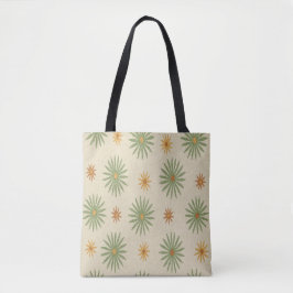 Beige och Grönt Stars Tote Bag Tygkasse