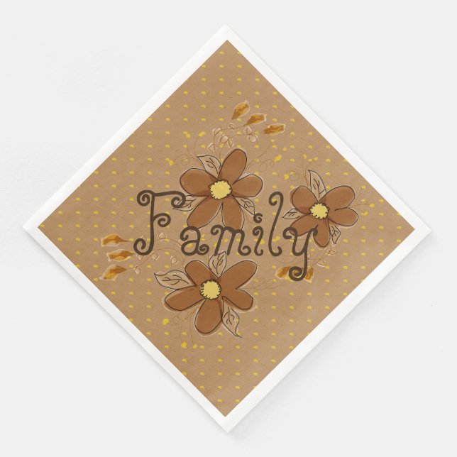 Beige och Gult Pappersservett (Hörn)