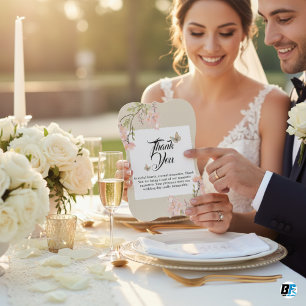 Beige och kräm delikat blomsterporträtt tack kort