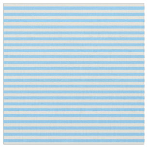 Beige och Light Himmel Blue Stripe Mönster Tyg