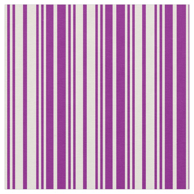 Beige och Lila Färgad Lined/Stripe Mönster Tyg (Närbild)