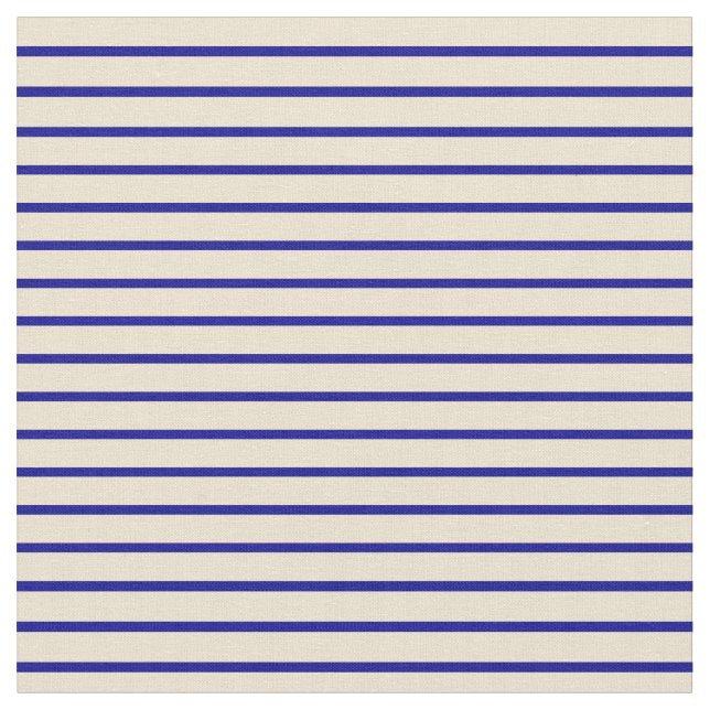 Beige och Mörk blått länkade Mönster Tyg (Närbild)