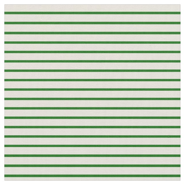 Beige och Mörk grönt Färgaden Linjer Tyg (Närbild)