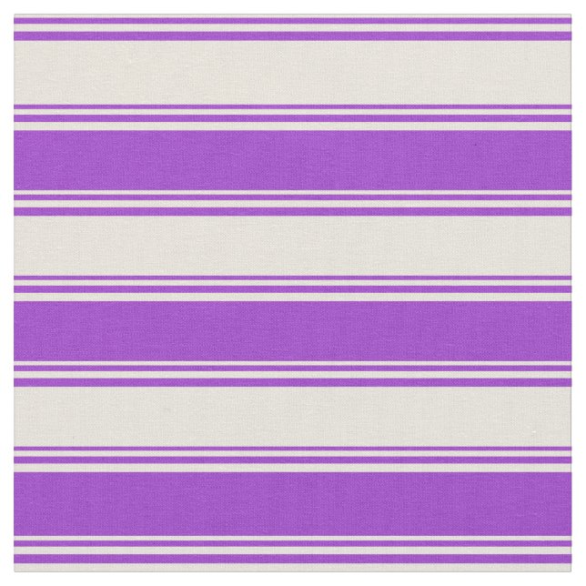 Beige och Mörk Orchid Färgad Lining Mönster Tyg (Närbild)