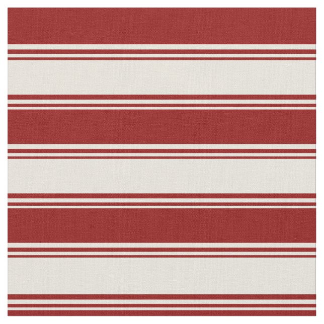 Beige och Mörk Red Stripe/Lining Mönster Tyg (Närbild)