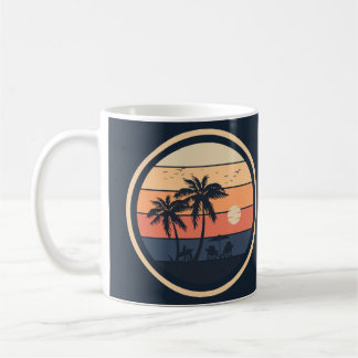 Beige och Orange Simple Sunset Kaffemugg
