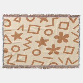 Beige och Reddisdisk Throw Blanket Filt
