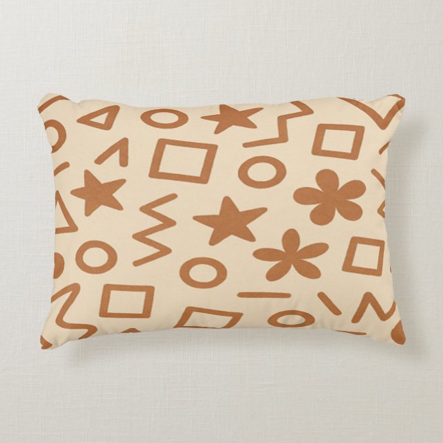 Beige och Reddiska Brown accent Pillow Prydnadskudde (Framsidan)