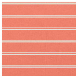 Beige och Röda Rand/Linjer Mönster Tyg