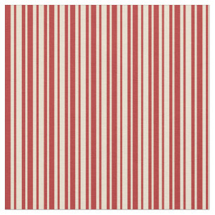 Beige och Röda Rand/Linjer Mönster Tyg