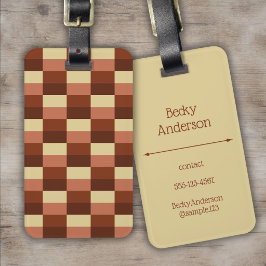 Beige och rostiga färgblock bagagebricka