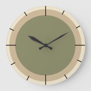 Beige och sage grönt stor klocka
