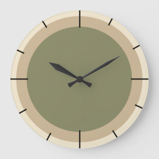 Beige och sage grönt stor klocka