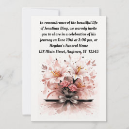 Beige och Sepia Lilies Firande i Life Inbjudningar