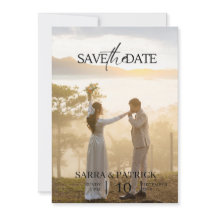 Beige och svart elegant bröllop Spara datum