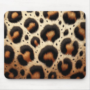 Beige och svart leopardpälsdjurstryck med fläckar musmatta