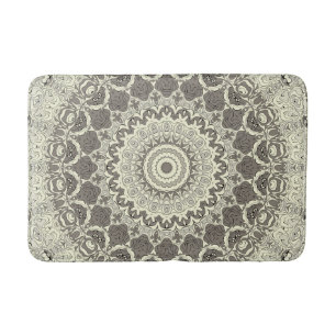 Beige och Taupe Mandala Mönsterdesign Badrumsmatta