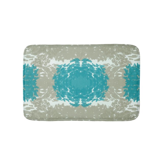 Beige och Teal Bath Mat Badrumsmatta (Framsidan)
