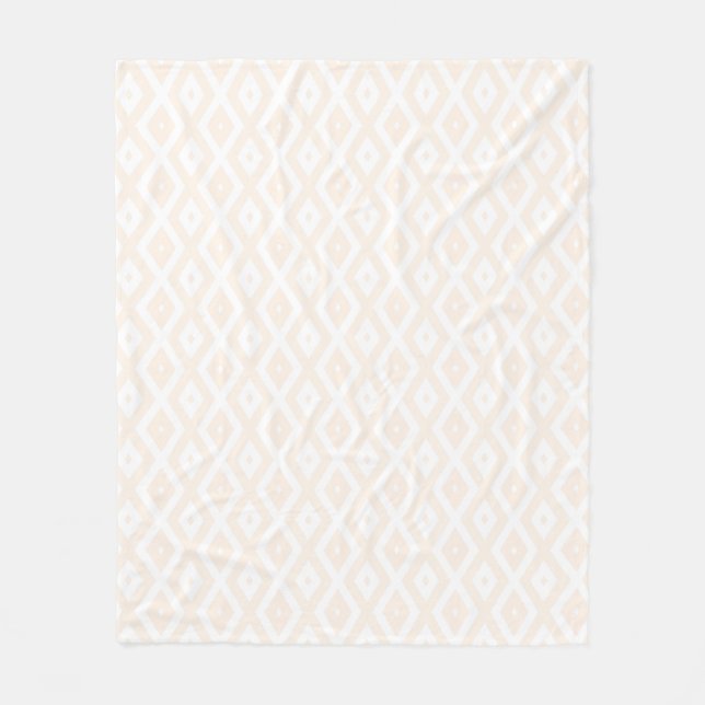 Beige och vit diamant mönster fleecefilt (Framsidan)