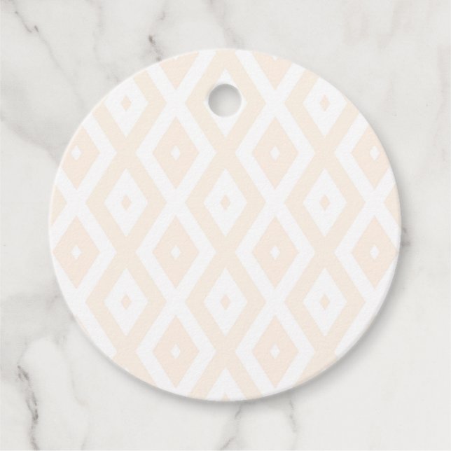 Beige och vit diamant mönster gåvor etiketter (Framsida)