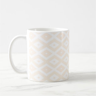 Beige och vit diamant mönster kaffemugg