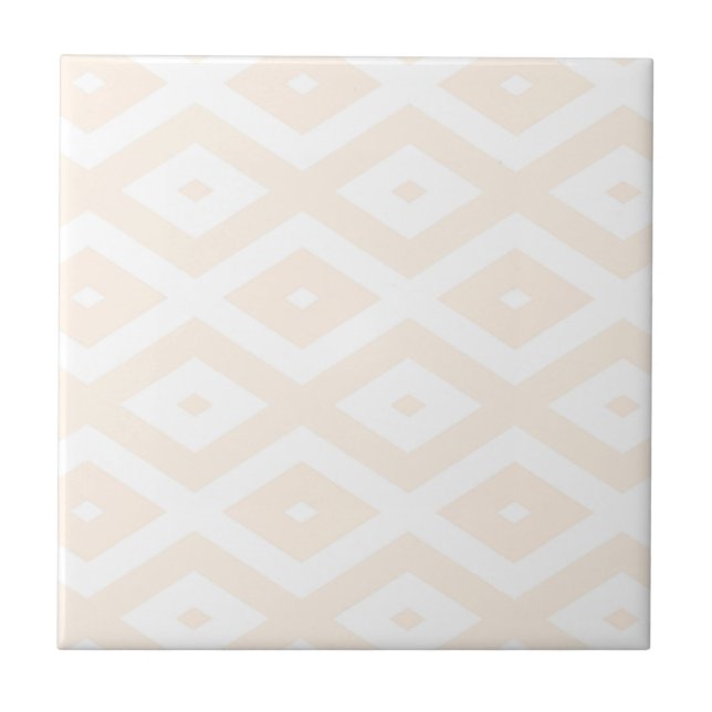 Beige och vit diamant mönster kakelplatta (Framsidan)