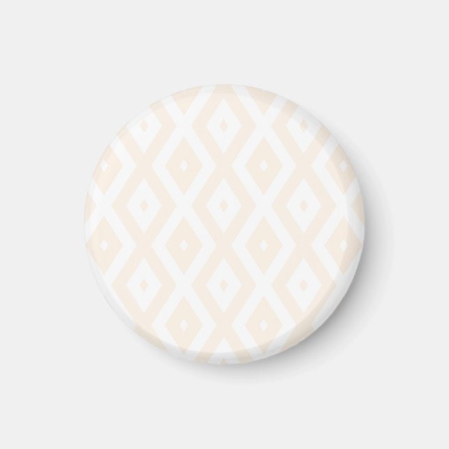 Beige och vit diamant mönster magnet (Framsidan)