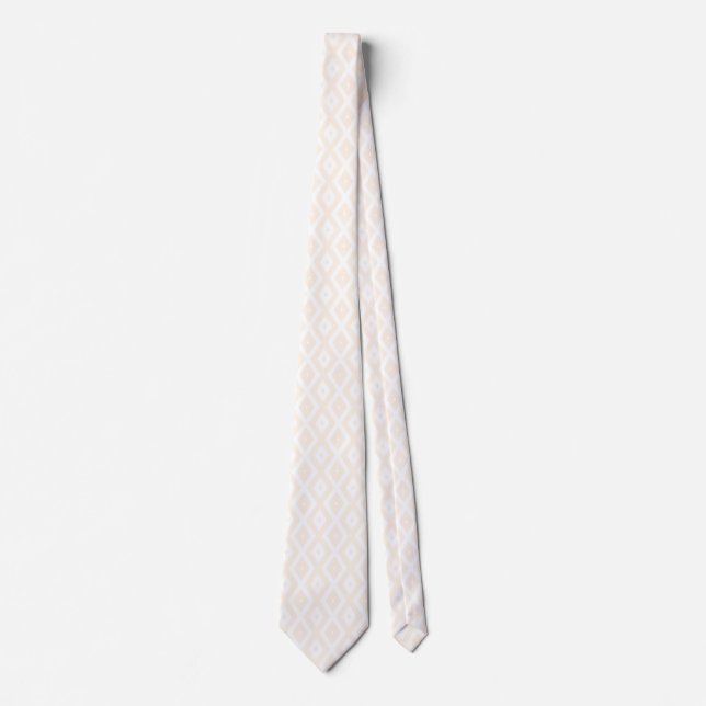 Beige och vit diamant mönster slips (Framsida)