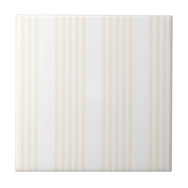 Beige och vit fem rand mönster kakelplatta (Framsidan)