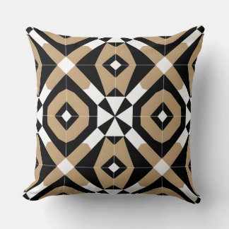 Beige och vit geometrisk diamant kudde