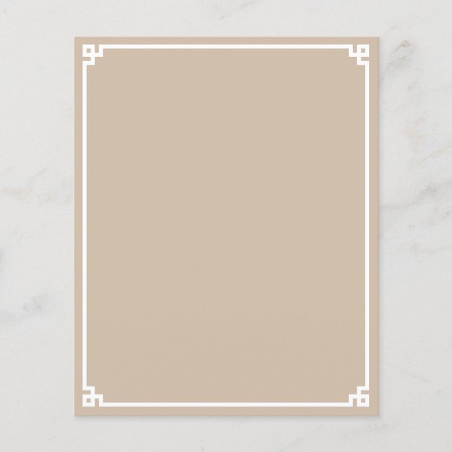 Beige och vit grekisk nyckelkant pappersark (Framsida)