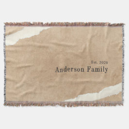 Beige och vit jordton, minimalistisk familj filt