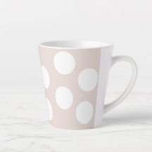 Beige och vit prickig