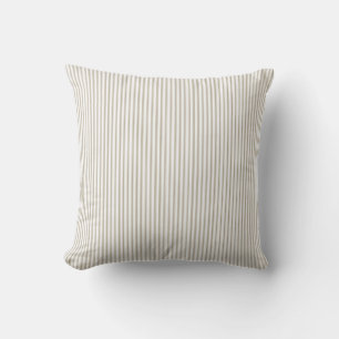 Beige och vit randig rand  kudde