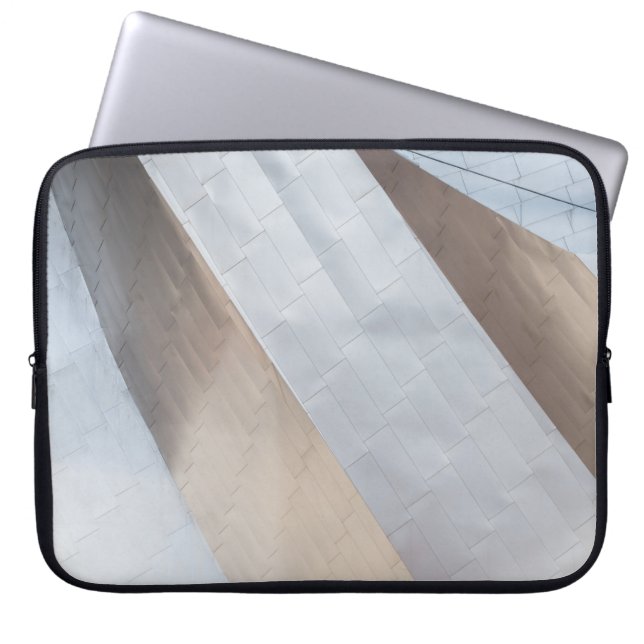 Beige och vita yta laptop fodral (Framsidan)
