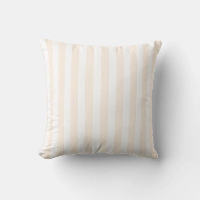 Beige och white candy rand kudde (Framsida)