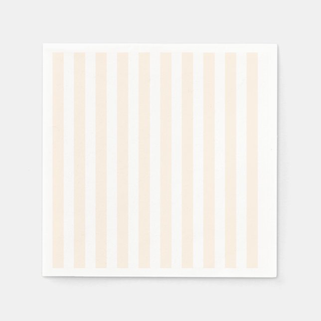Beige och white candy rand pappersservett (Framsidan)