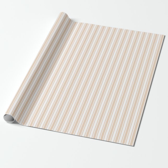 Beige och white candy rand presentpapper (Utrullad)