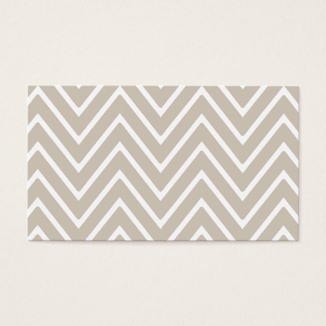 Beige och White Chevron Mönster 2 Visitkort (Framsidan)