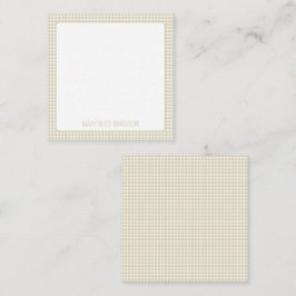 Beige och White Gingham Play Personlig Anteckningskort