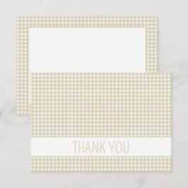 Beige och White Gingham Play Personlig Tack Kort