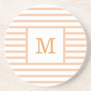 Beige och White Rand Anpassningsbar Monogram Sands Underlägg
