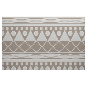 Beige och White Southwest Design Mönster Fabric Tyg