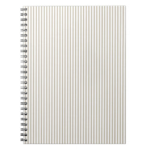 Beige och White Ticking Rand Anteckningsbok