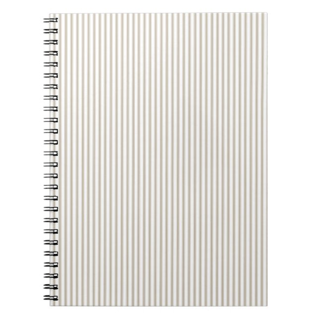 Beige och White Ticking Rand Anteckningsbok (Framsidan)