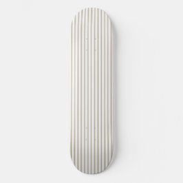 Beige och White Ticking Rand Mini Skateboard Bräda 18,5 Cm