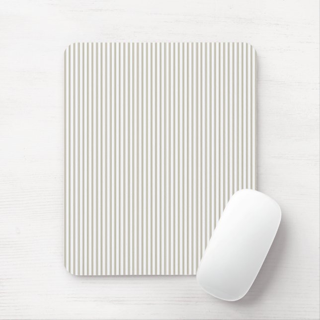 Beige och White Ticking Rand Musmatta (Med mus)
