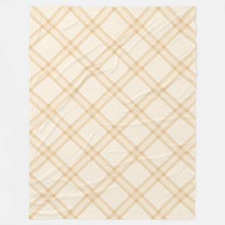 Beige Offvit Diagonalt Rutigt Tryckmönster Fleecefilt