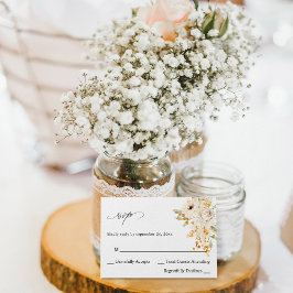 Beige & Orange Blommigt om OSA av måltider Kort